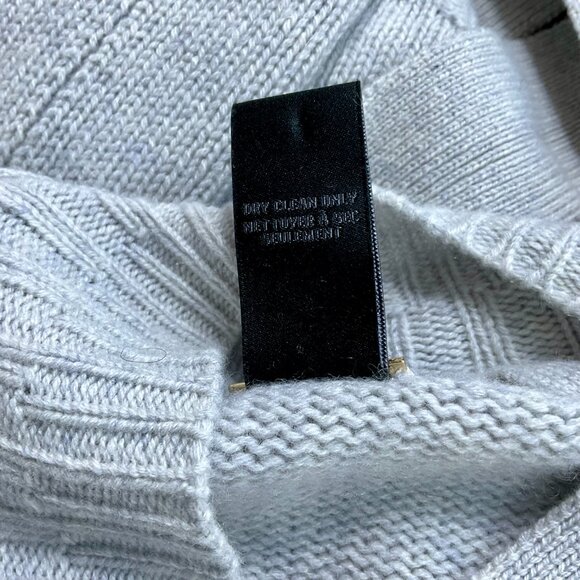 Magaschoni Sweater Cardigan Cashmere Long Line Belted Braid Detail Gray (S) - Picture 7 of 8